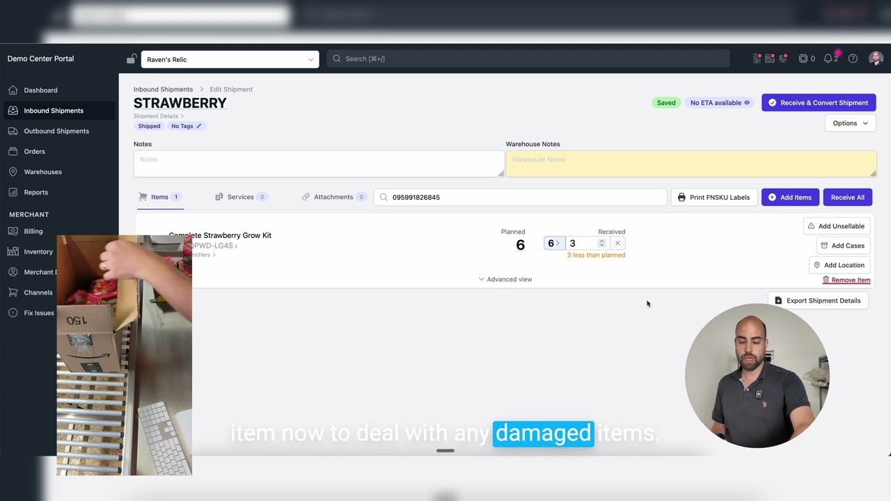 PrepBusiness Demo Part 2: Simple Inbound Receiving Process