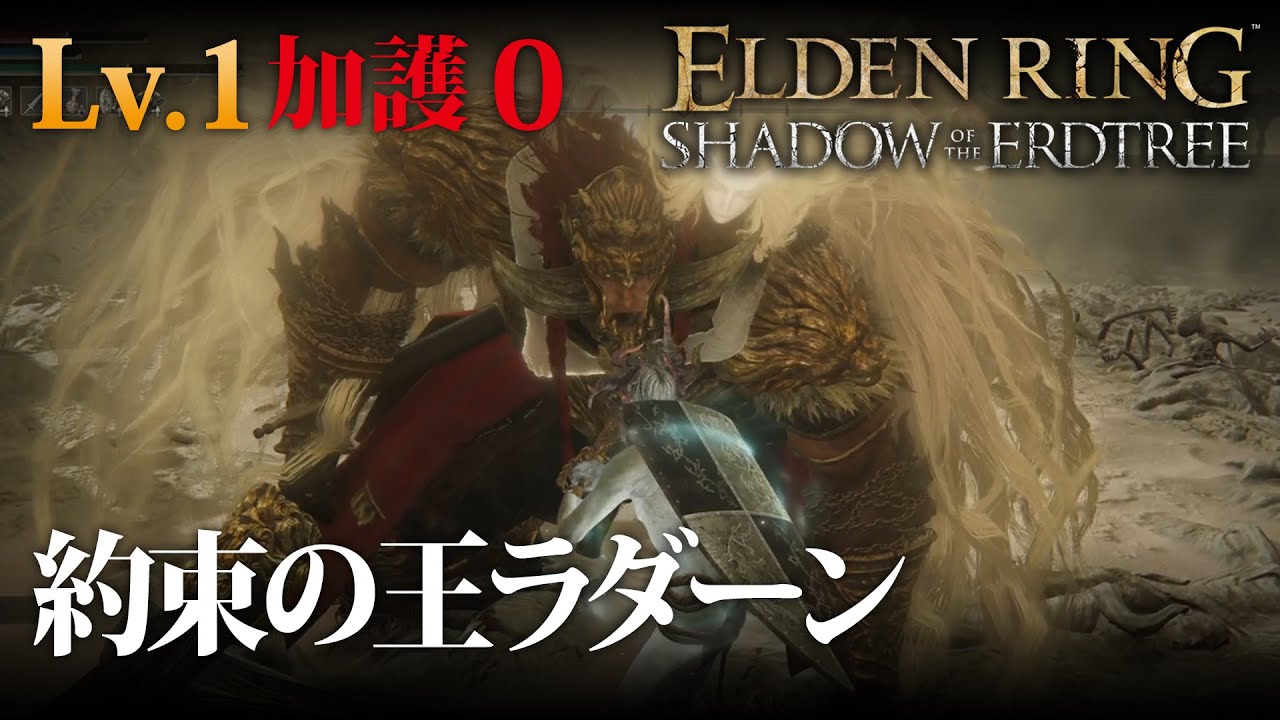 1周目影の地LV1加護0ソロ 約束の王、ラダーン 【ELDEN RING DLC】