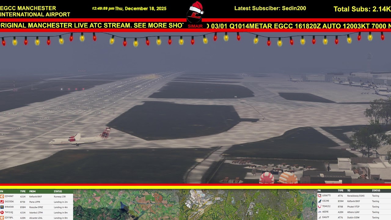 Manchester Airport - EGCC - A Virtually Live Experience - ADSB Injected Traffic Into MSFS2024