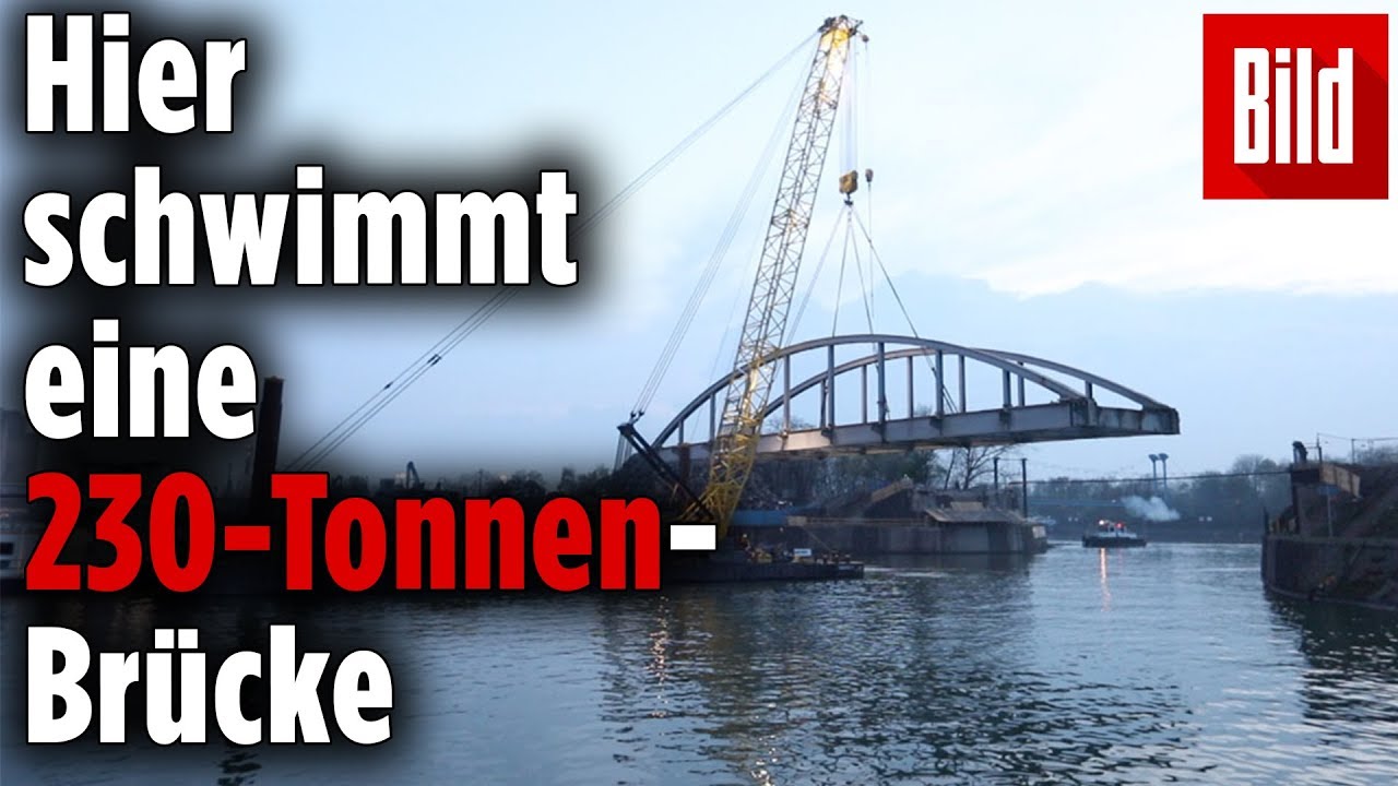 Hier schwimmt eine 230-Tonnen-Br&uuml;cke davon