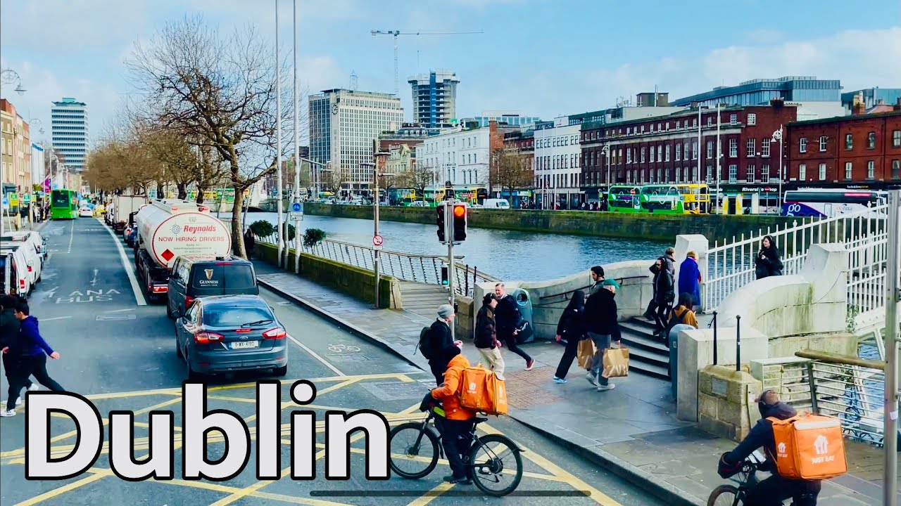 Dublin Ireland: Bus tour from Ballyfermot to Dublin City Centre | 4k Ireland