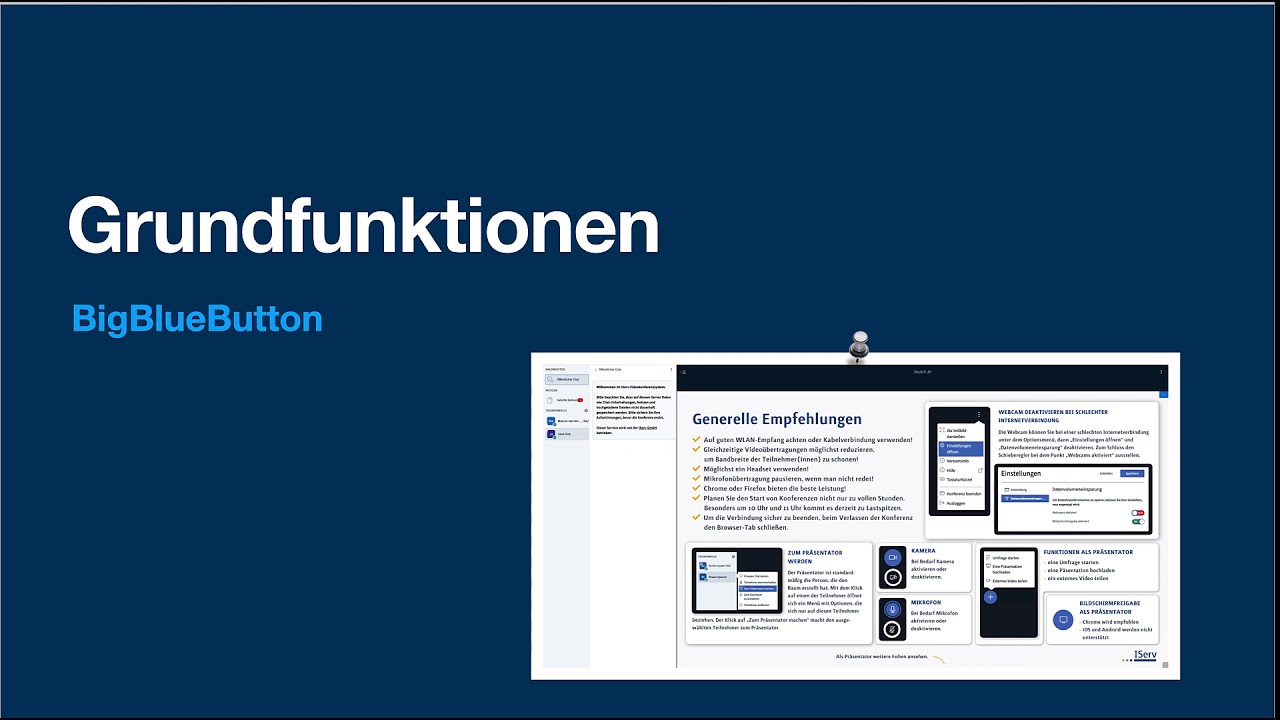 Grundfunktionen von BigBlueButton