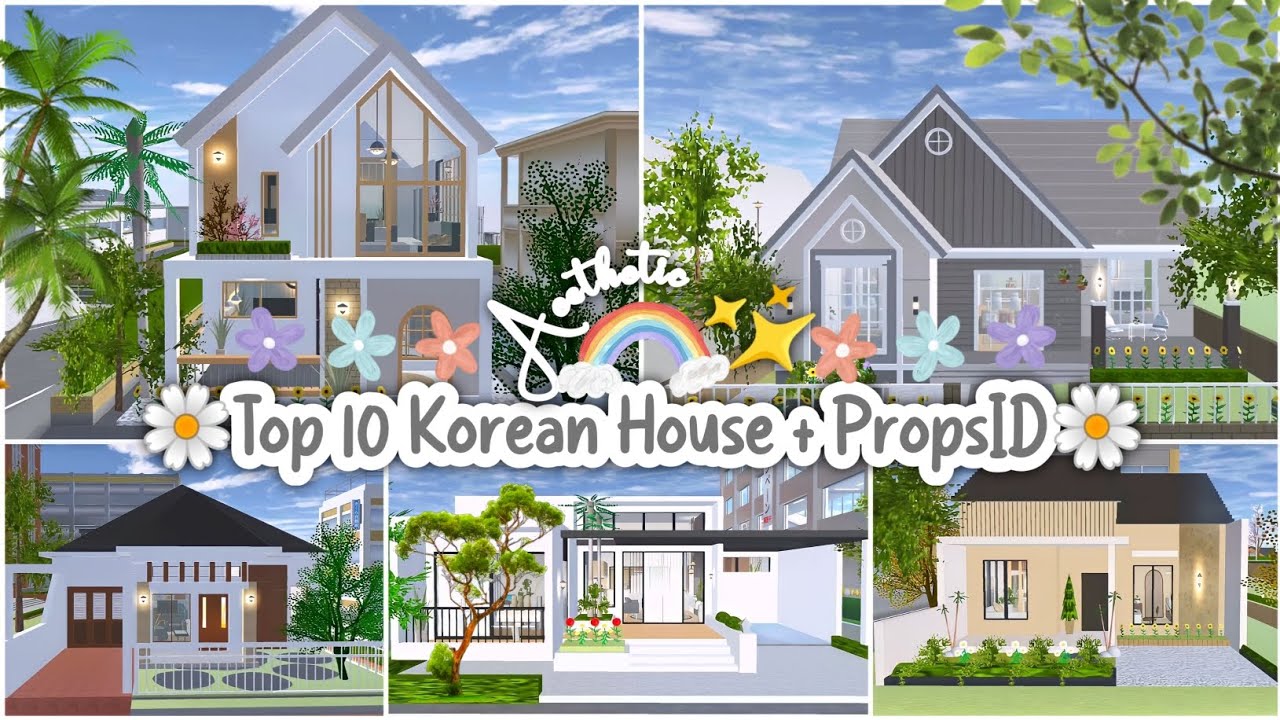 Top 10 Korean House + PropsID🌷✨ Aesthetic : Sakura School Simulator