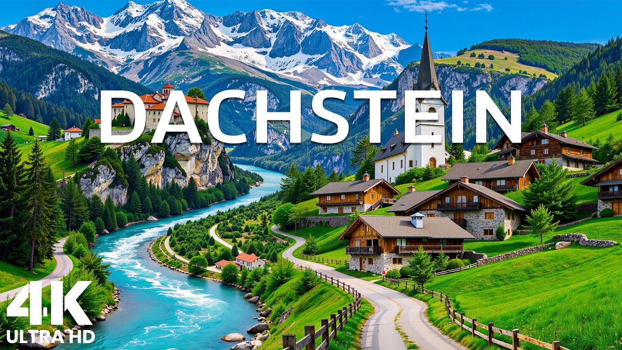 Dachstein Austria 4K | Majestic Alps, Scenic River & Peaceful Mountain Village