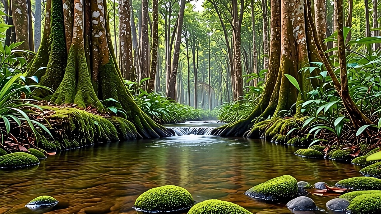 🌿 Whispers of the Ancient Forest — Peaceful River Soundscape