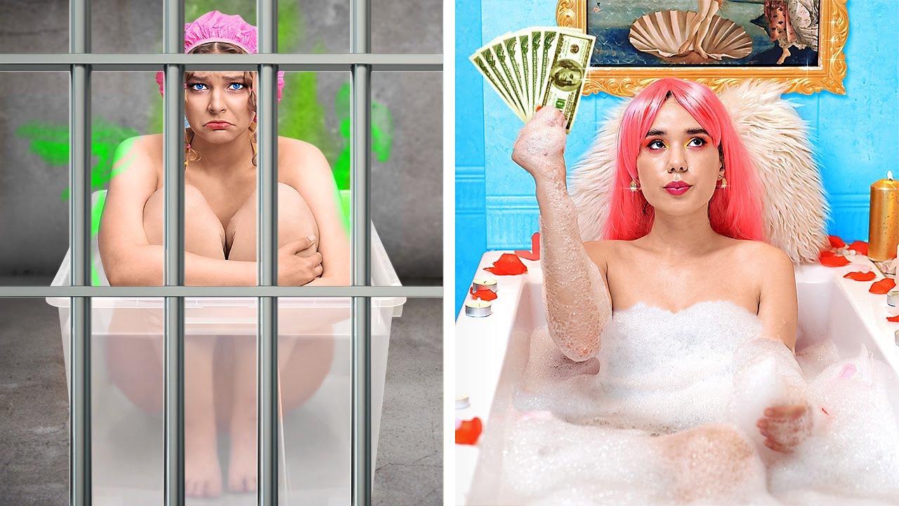 LUXURY LIFE 🆚 PRISON LIFE. Girly hacks for different occasions