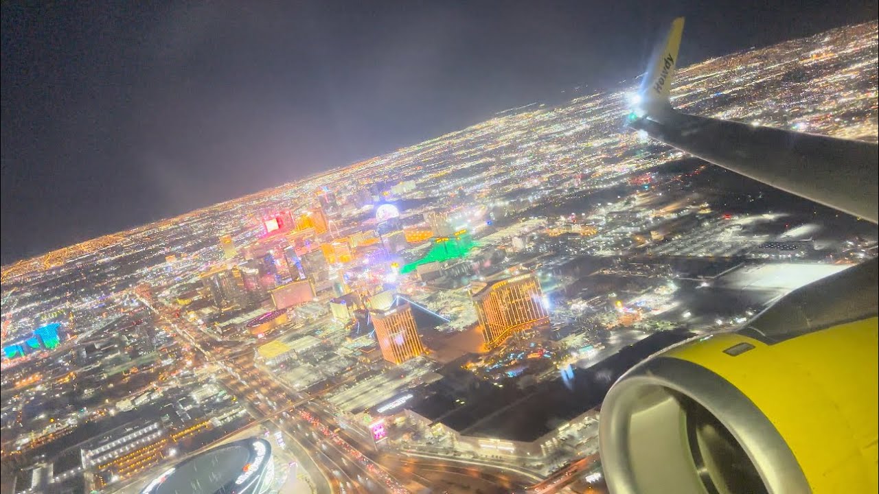 Spirit Airbus A320 Gorgeous Night Takeoff Las Vegas Harry Reid Intl. (KLAS)