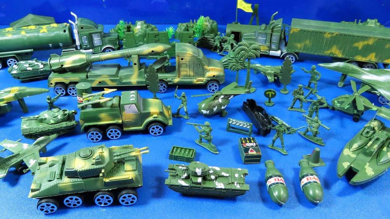 Caja de Soldados y Arsenal Militar de JUGUETE! Tanques, Armas y Más- Box of Toys!