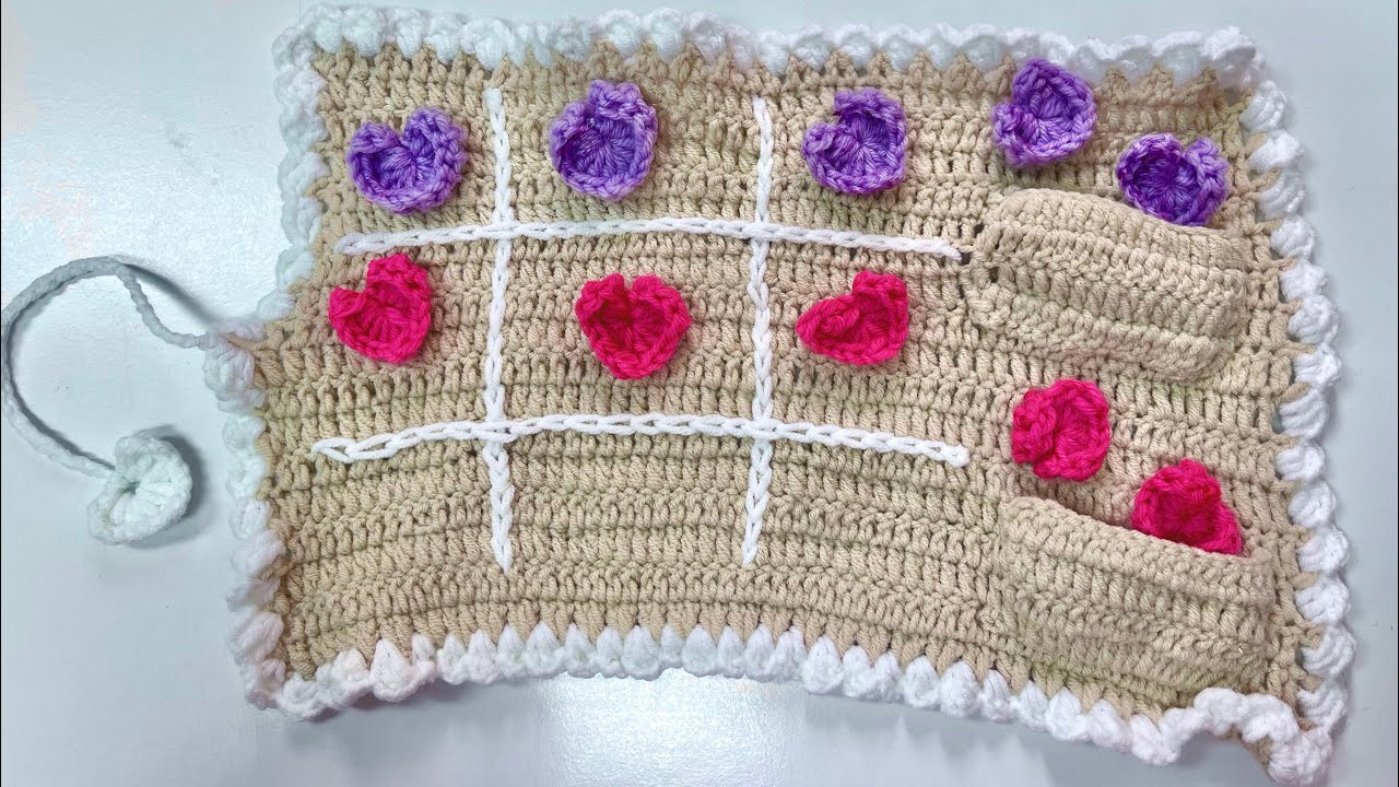 Crochet easy tic tac toe 🧶💕