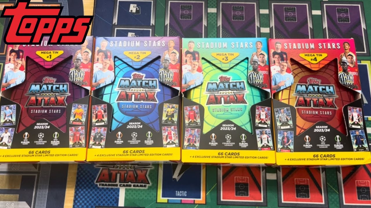 Match Attax 2023/24 Season 4 x Mega Tin Opening UEFA Champions league TOPPS