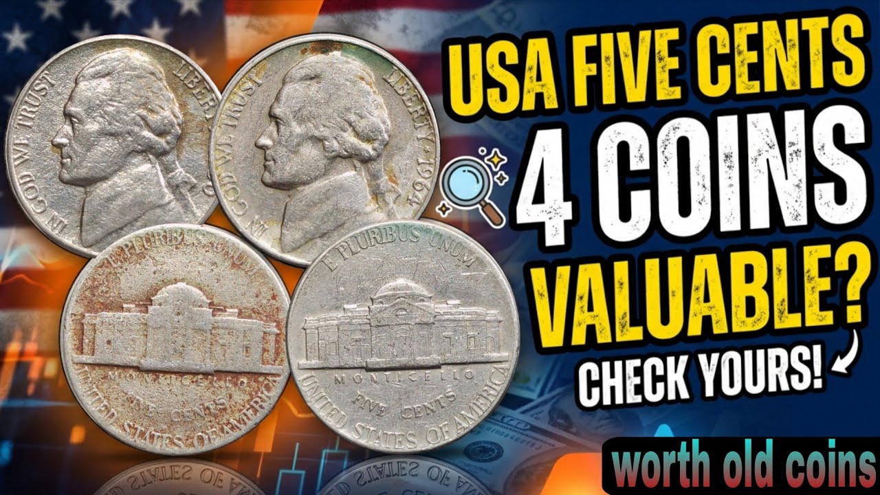 Don’t Spend These 4 US Nickels! Rare Coins Worth a Fortune| Five-Cent Coins That Could Make You Rich