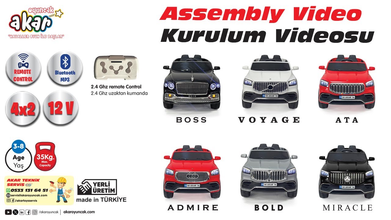 AKAR - 4 AKÜLÜ ARABA KURULUM VIDEOSU   BOSS, VOYAGE, ATA, ADMIRE, BOLD, MIRACLE