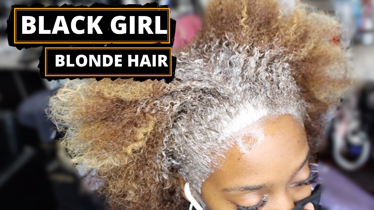 BLACK GIRL BLONDE HAIR [color retouch on thick beautiful hair]