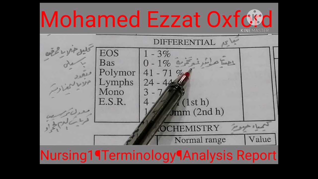 الأول تمريض¶ترمنولوجي ¶الوحدة10¶تقرير التحاليل الطبية. Nursing1¶Terminology¶Unit10 ¶Analysis Report.