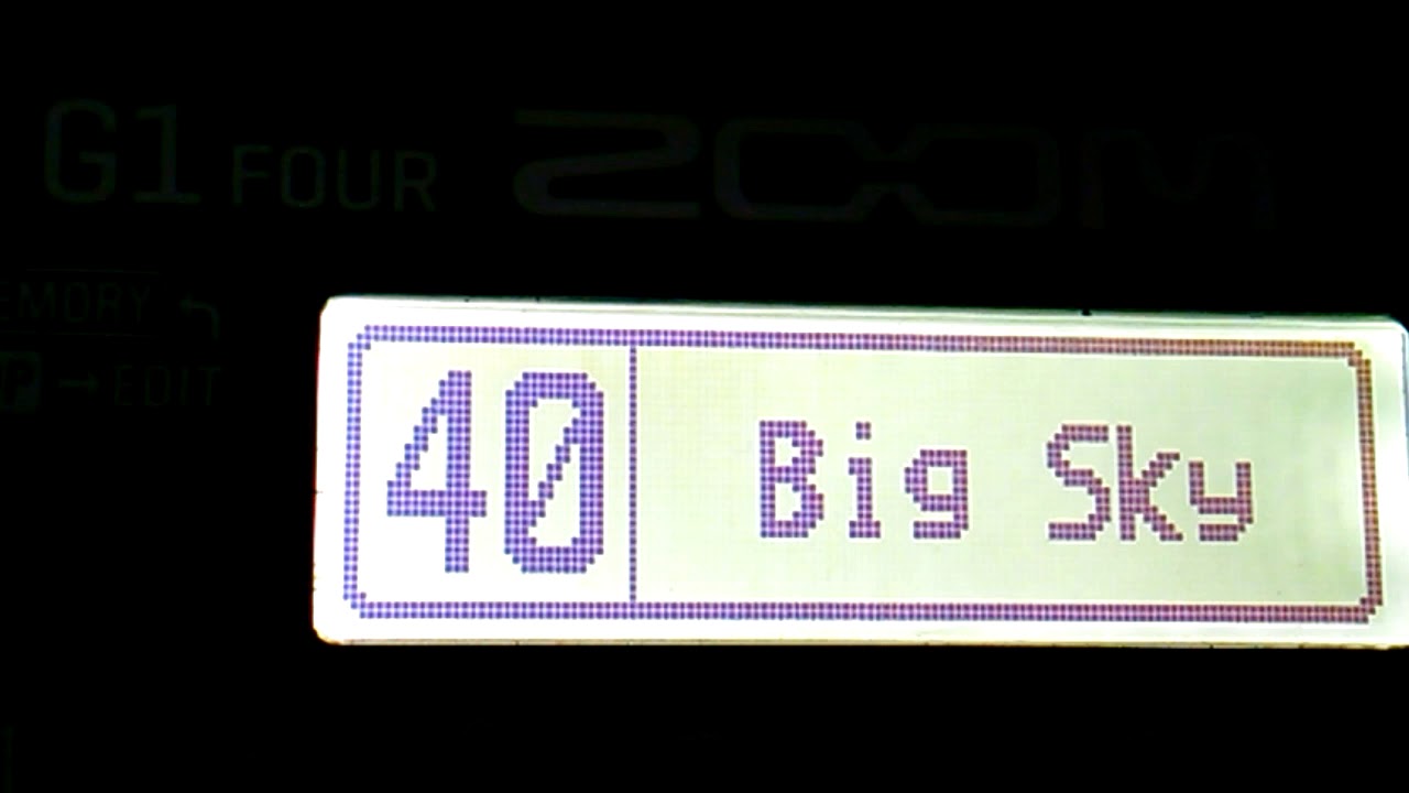 Zoom G1Four Timbre Worship Ambiência Reverb BigSky