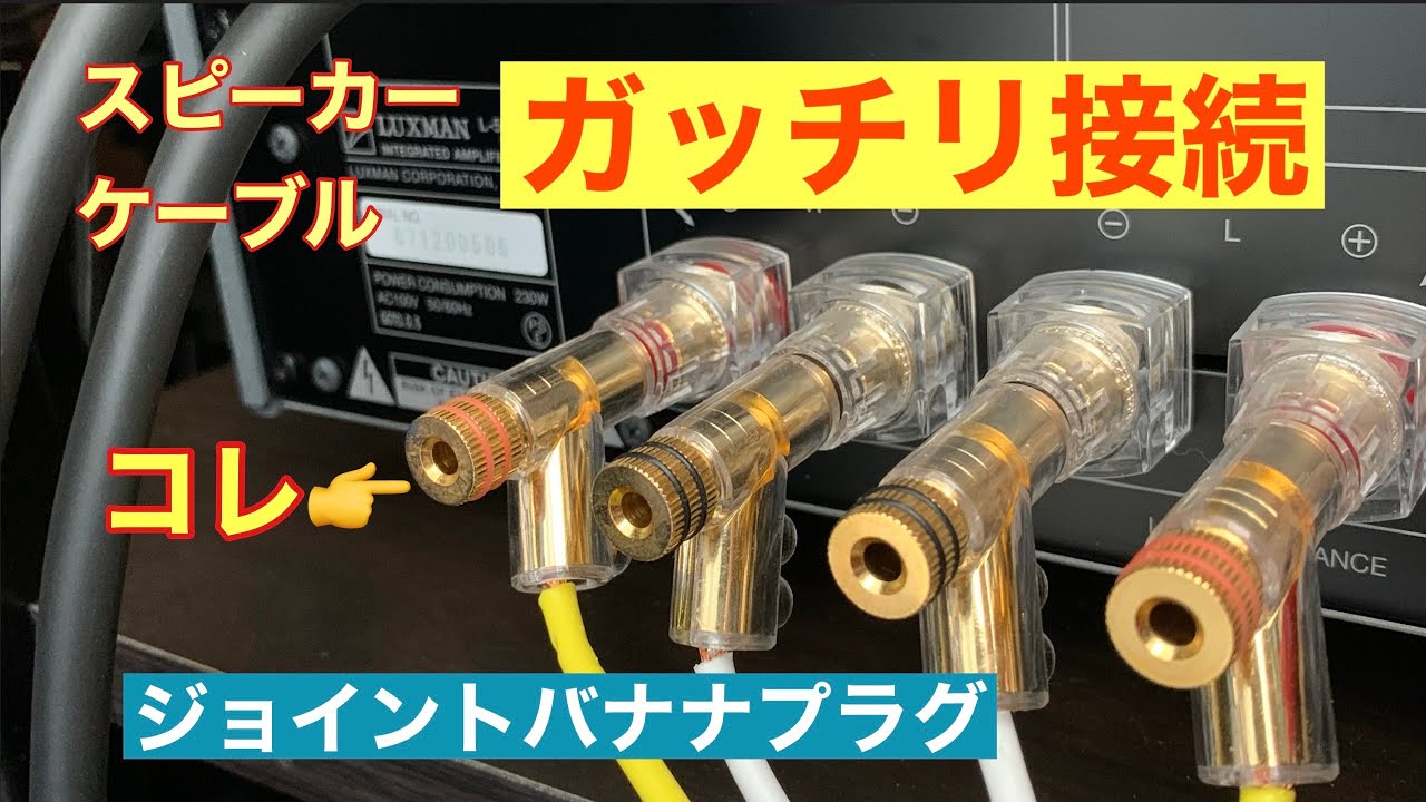 スピーカーケーブル端子接続はジョイントバナナプラグ