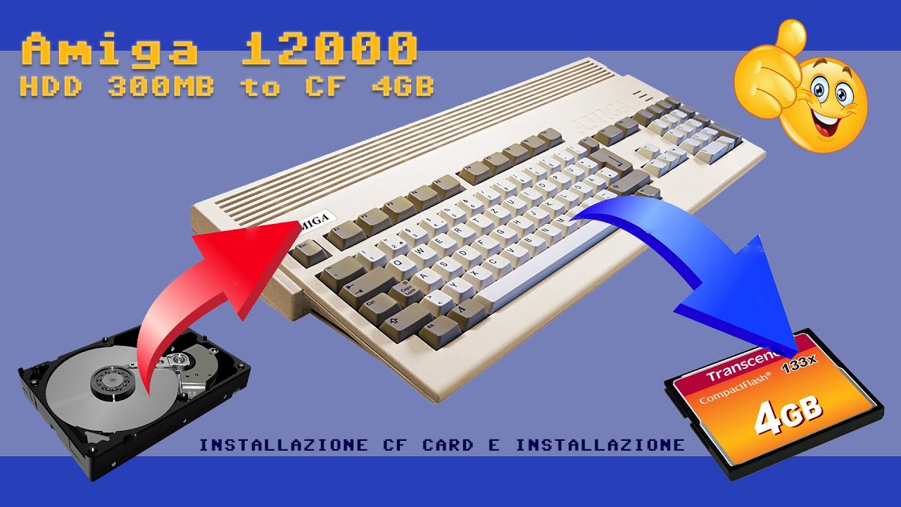 Amiga 1200, da HDD 300MB a CF da 4GB, montaggio e installazione WB3.1