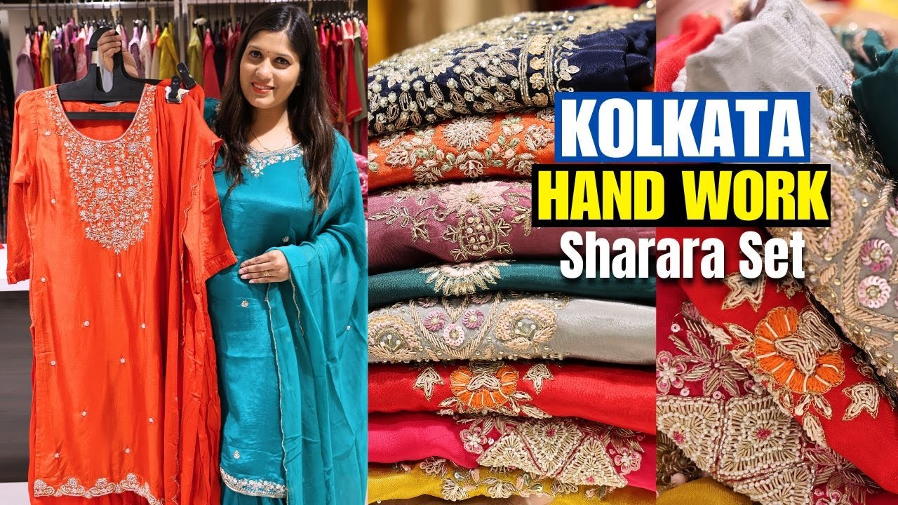 Kolkata Handwork Sharara Set Manufacturer & Wholesaler | Mansaa New Market Latest Eid Collection