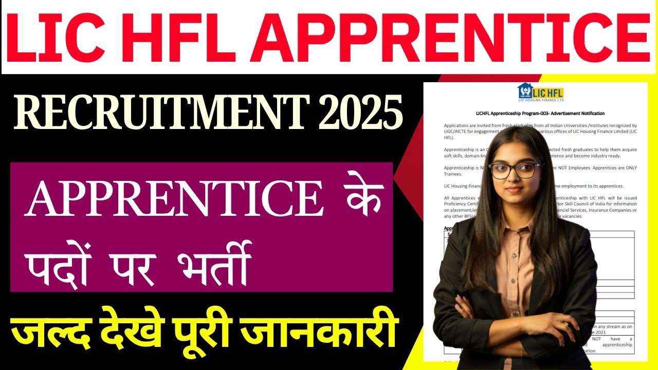 LIC HFL Apprentice Recruitment 2025 ll Apply Online For 250 Post Eligibility Full Details