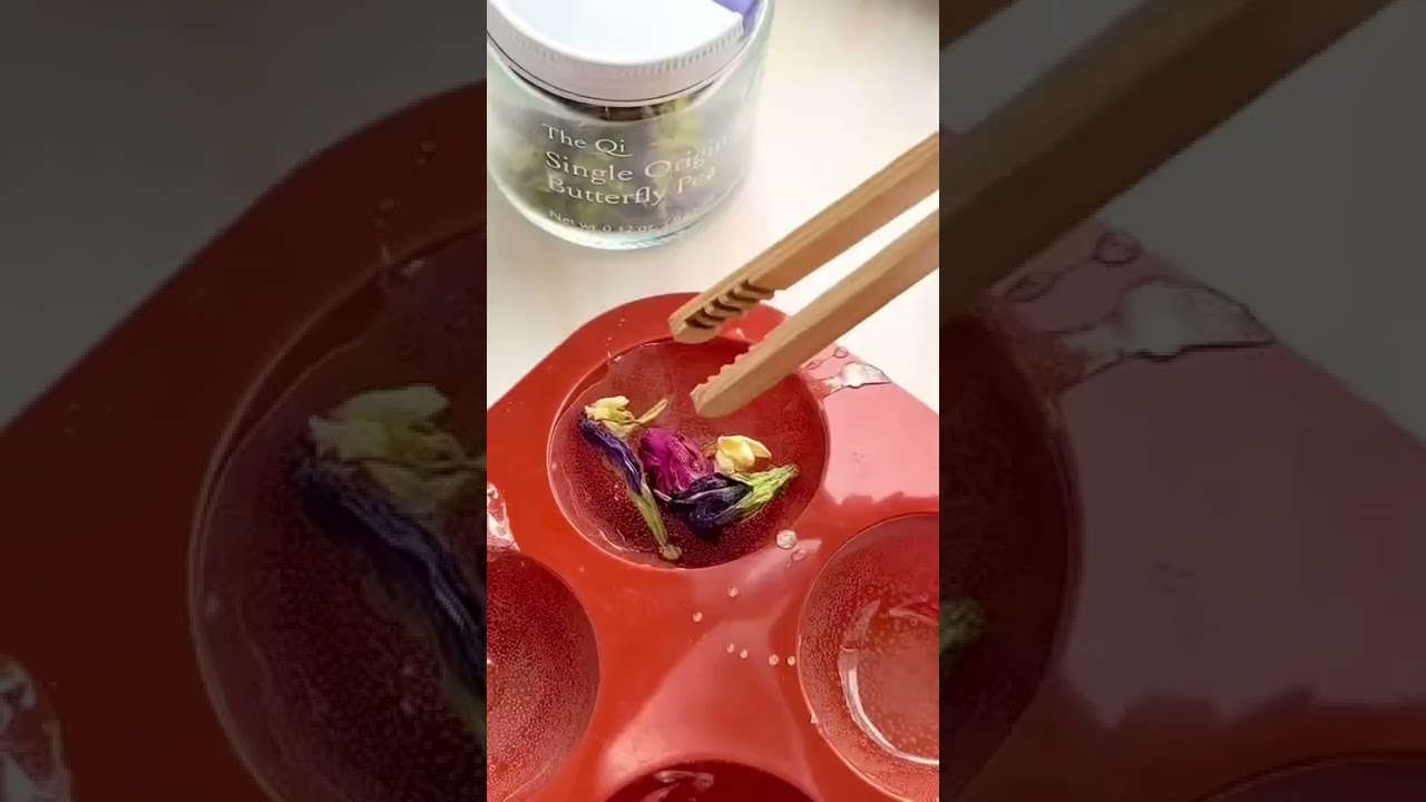 Clear Sugar Free Flower Tea Bomb Recipe in the description 🫖💐💣 #shorts #shortvideo #recipe #tea