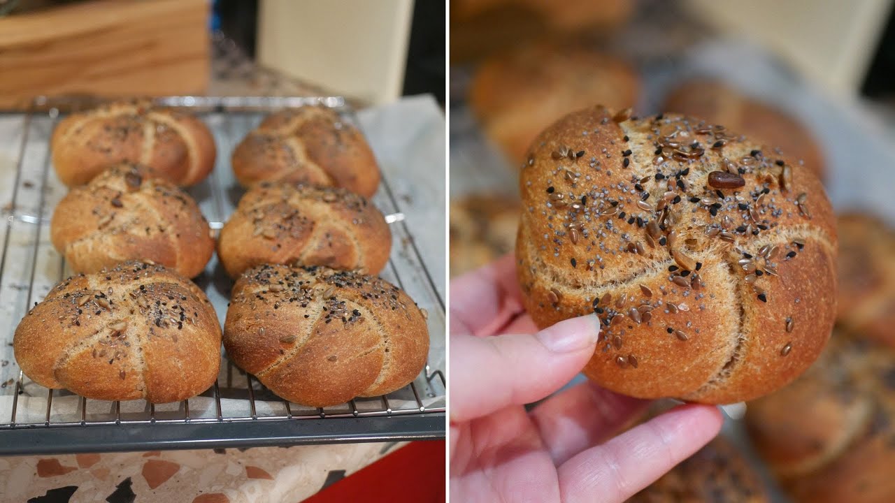 Teljes kiőrlésű CSÁSZÁRZSEMLE - tej és tojásmentes recept!