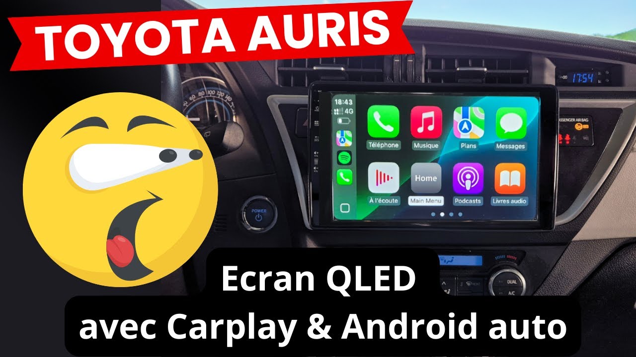 Installation autoradio QLED CarPlay/Android Auto Toyota Auris avec reprise caméra d'origine