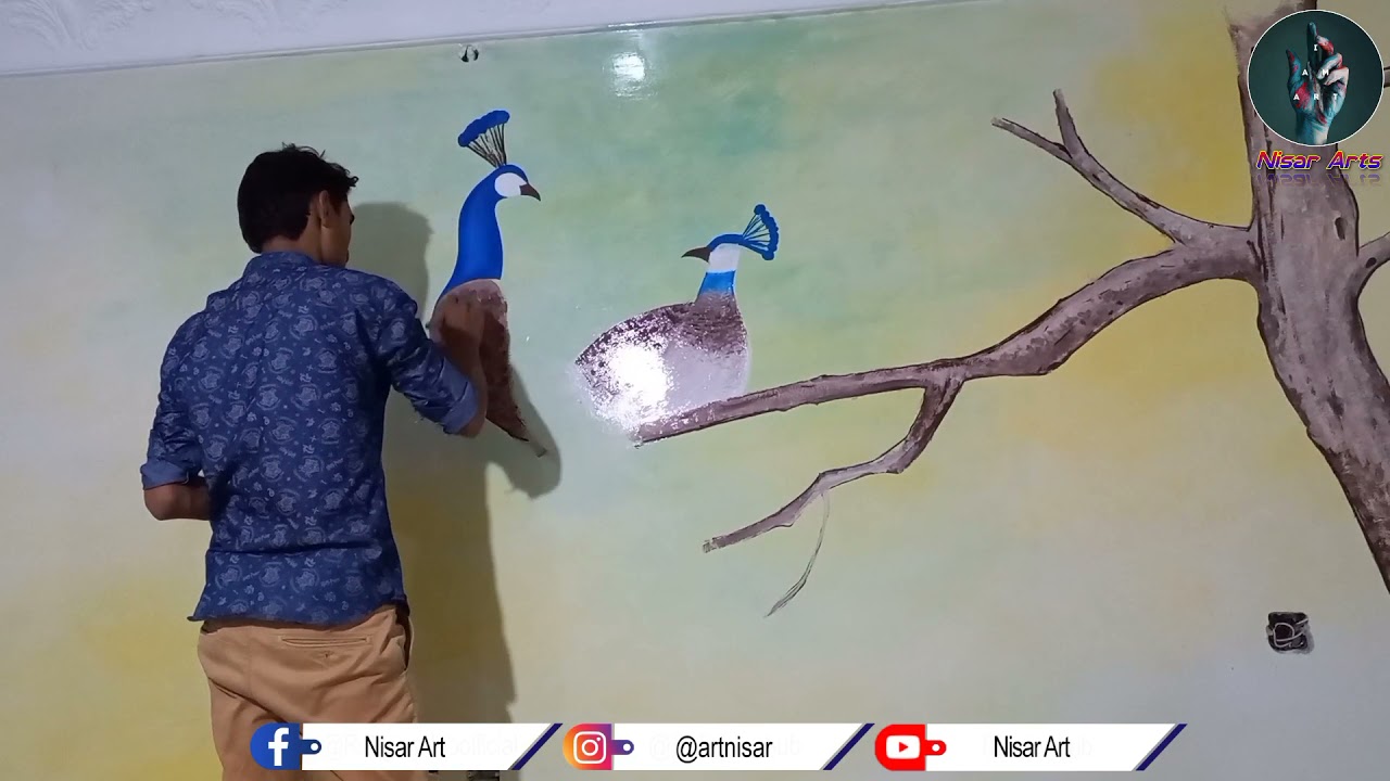 Wall Art | Chinese peecok  Wall Art | Beautiful Living room wall @ChineseArtword@Wife-cheating-stories.