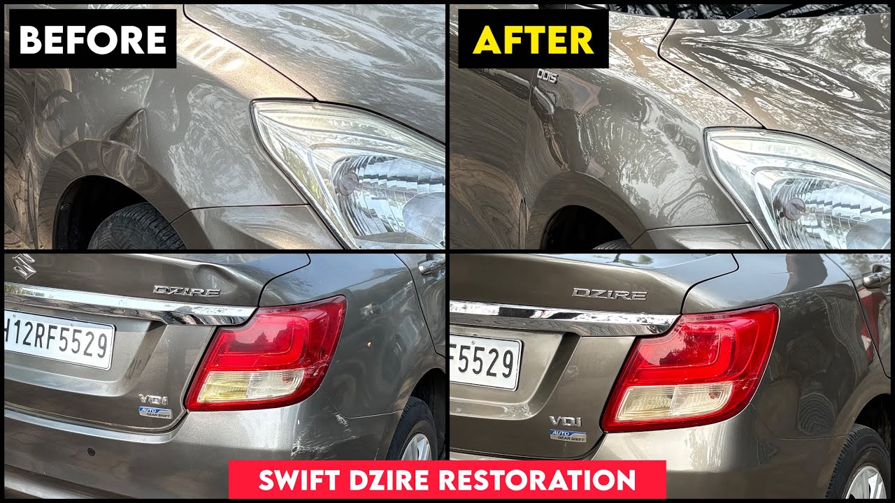 Maruti Swift Dzire Restoration by NS Garage Vashi | #dentingpainting #marutisuzuki 