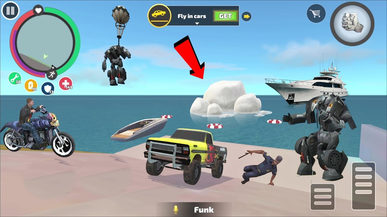 Rope Hero Vice Town (Transformer Monster Truck on Ship Port)Crazy Monster Truck Fight Army Tank - HD