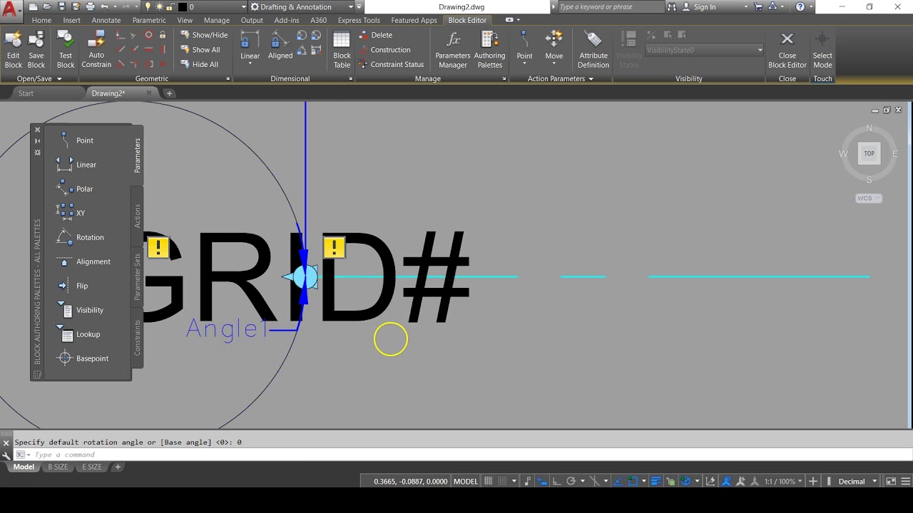Dynamic Block with Attribute: Grid Line