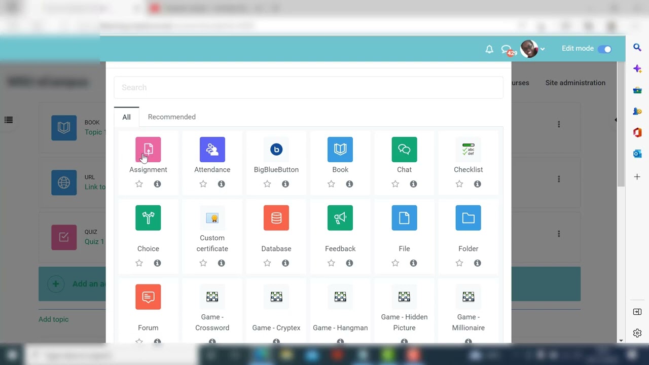 Creating Groups in a Moodle course and Adding a group Assignment