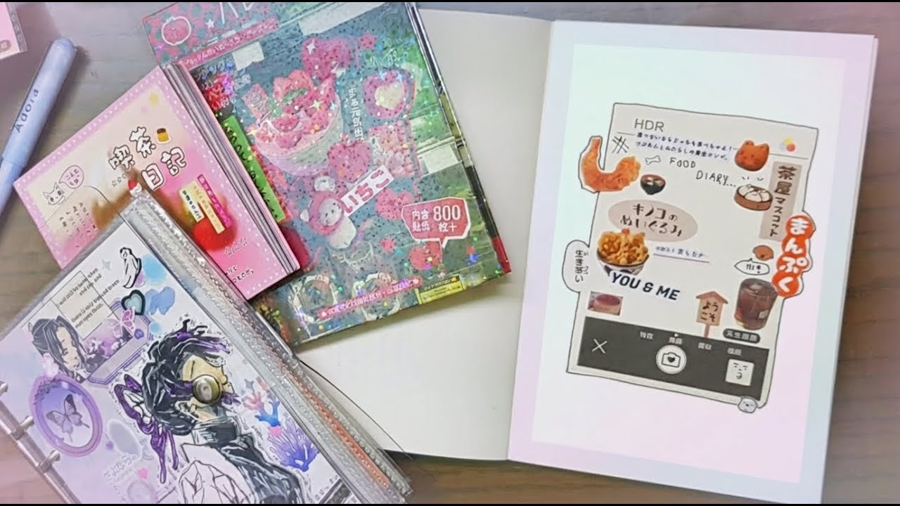 🍓○Journal with me°•[ Food diary]•°♧using viral Japanese sticker book○ 🍓