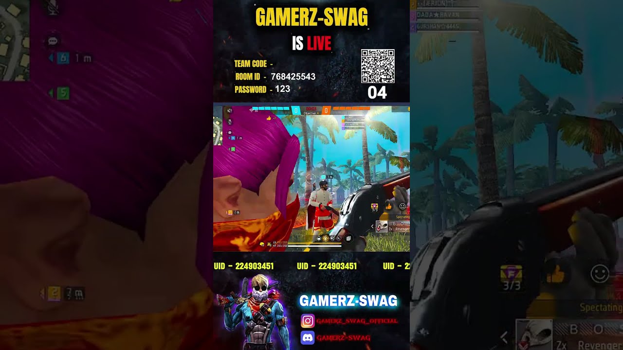 FREE FIRE🔥CS CUSTOM🌹😍#10ksubscribers #shortsfeed #livestream #GAMERZSWAG #dhirubhai