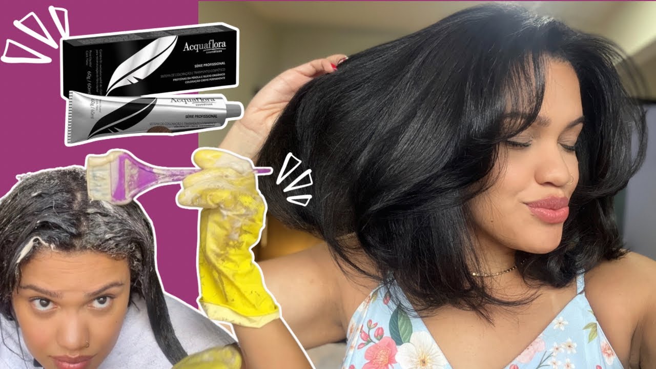 PINTEI MEU CABELO | Acquaflora 4.0 🍂🍄‍🟫 Castanho Natural