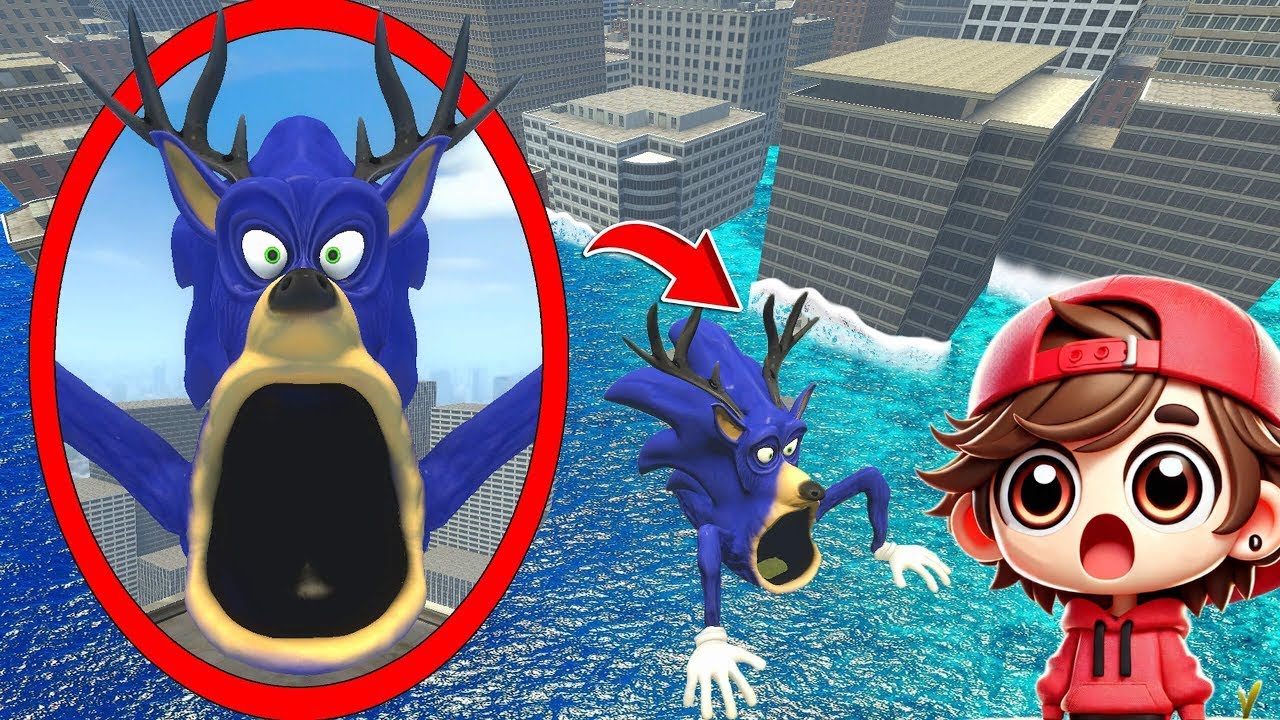 Un DRON capta a SONIC MONSTER DEER SEA GIANT 99 NIGHTS IN THE FOREST en la VIDA REAL en Garry's Mod!