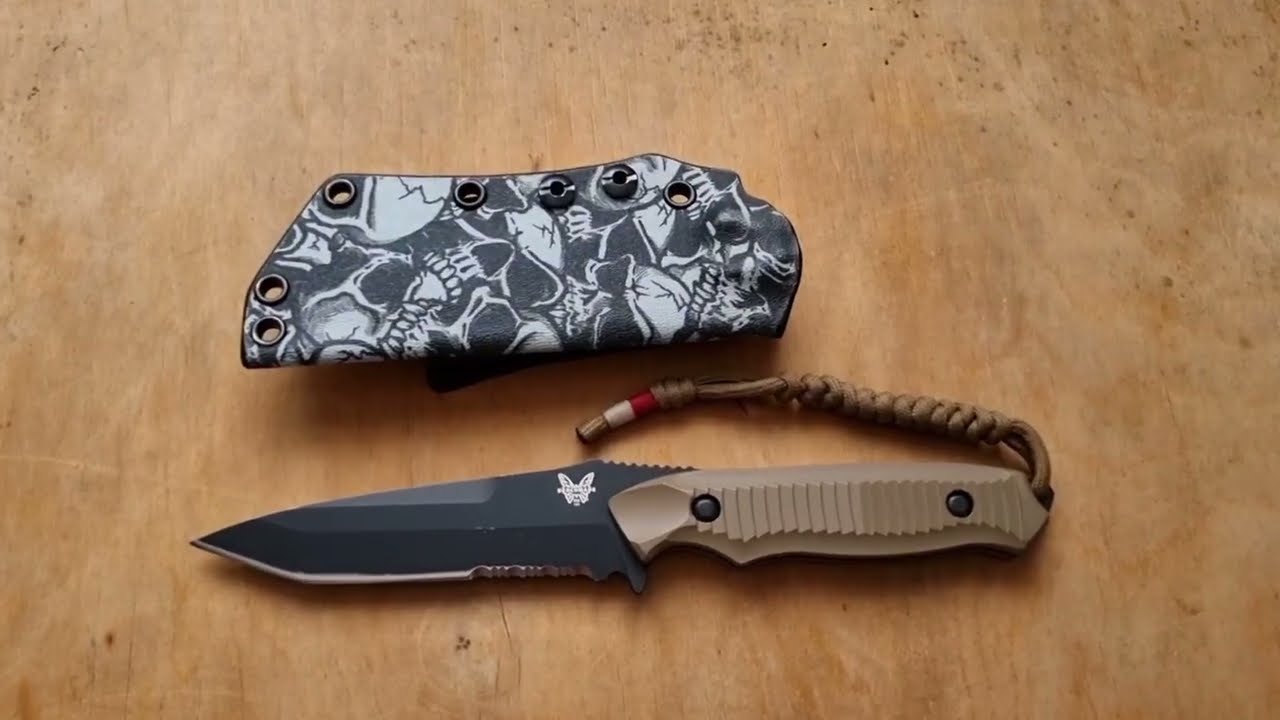 (102) BENCHMADE U.S.A. BM-141SBKSN NIMRAVUS 154CM A.Elishewitz Design military fixed tanto knife.