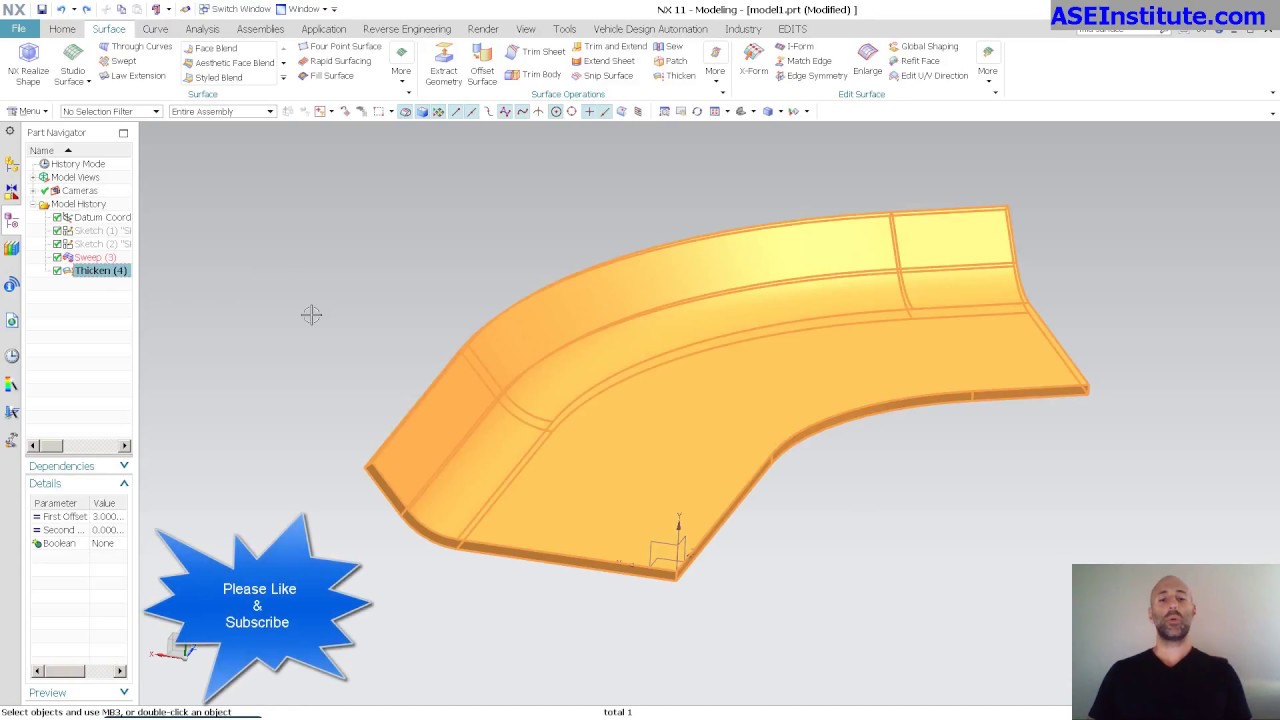 Face Pairs (Mid Surface): Siemens NX 11