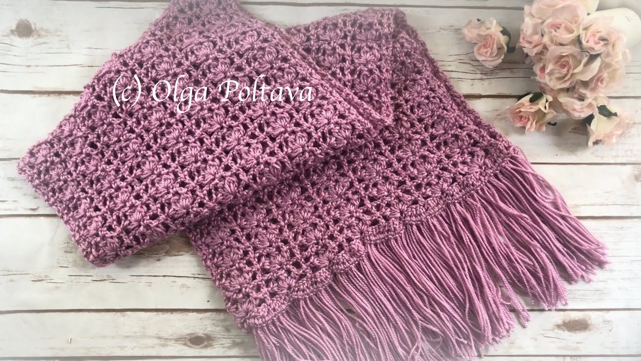 Como Tejer Una Bufanda de Encaje Fácil, Paso a Paso, Crochet Video Tutorial