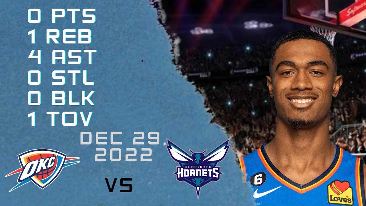 Theo Maledon NBA Player Highlights 29-12-2022 HORNETS vs THUNDER REGULAR SEASON