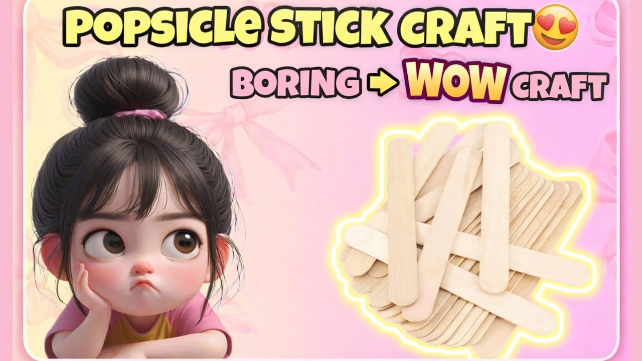 Popsical stick craft // boring to wow 😳 // wall hanging // Rameen Art Diary 🎀//