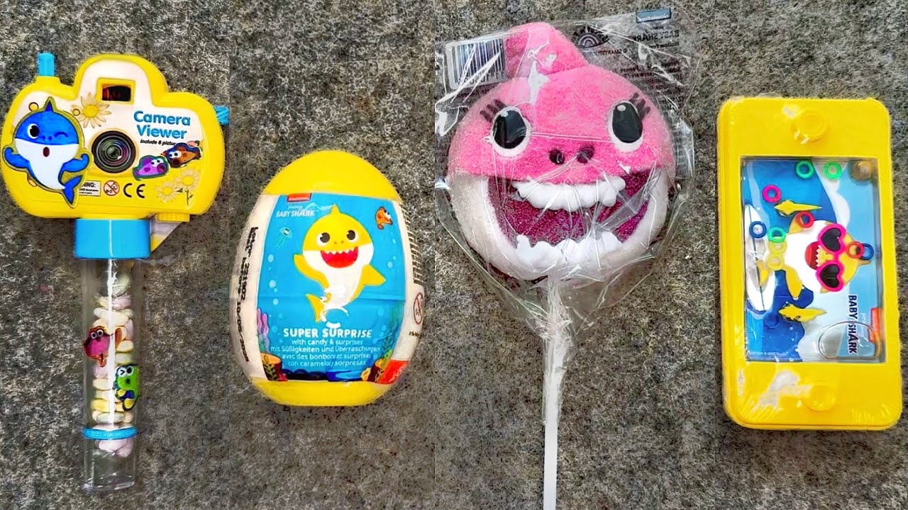 😱🤩 funny  BABY SHARK candy ASMR | Marshmallow Lollipop • Surprise Egg • Sweets & Toys opening