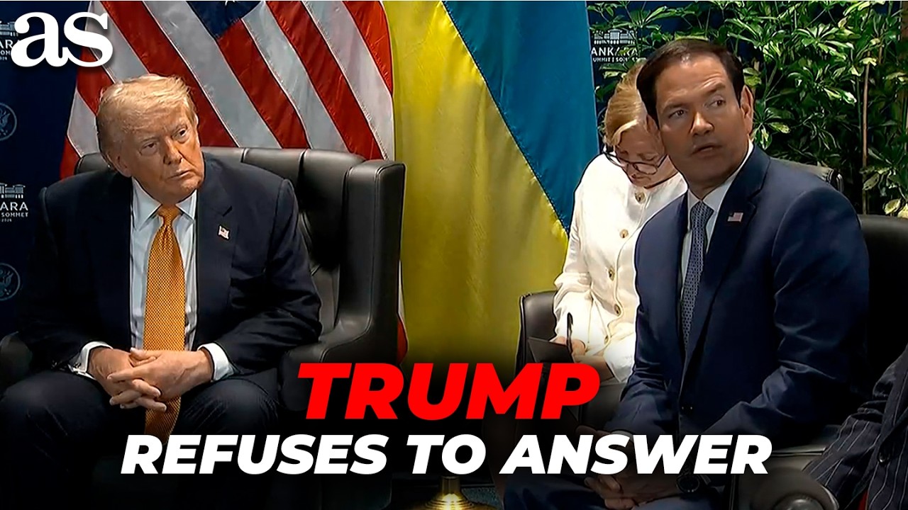 TRUMP przekierowuje pytanie ukraińskiej reporterki do MARCO RUBIO po tym, jak kazał jej je przefo...