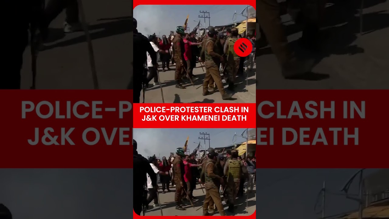 Watch | Chaos in Kashmir: Police-Protester Clash In J&K Over Khamenei Death | Khamenei protests