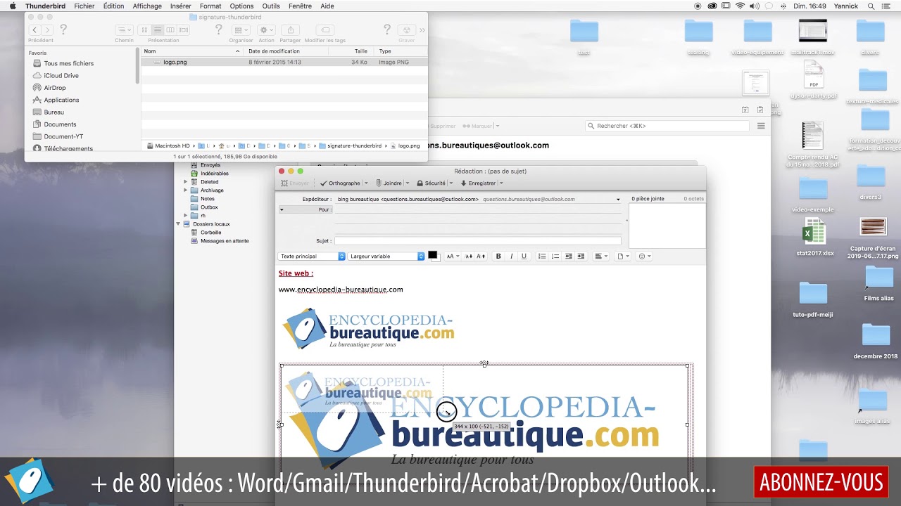 Comment insérer une signature sous thunderbird avec un texte et une image