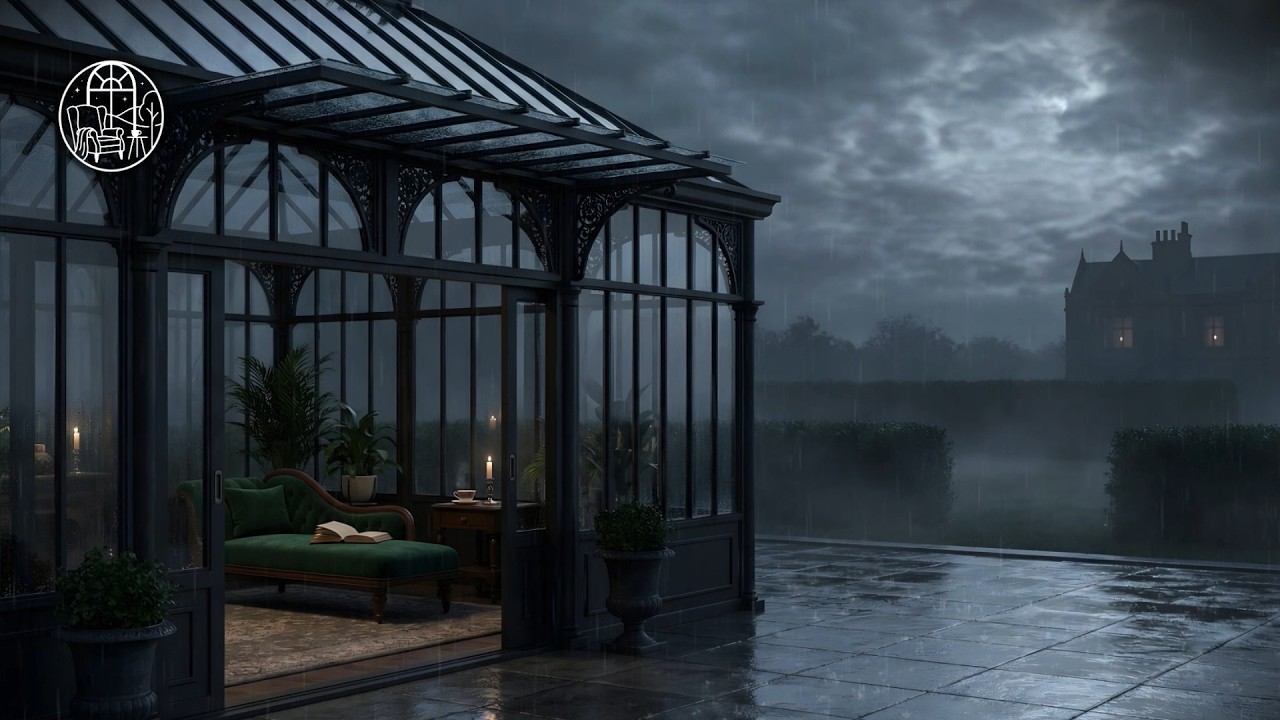 Heavy Rain under the Conservatory Overhang (Natural Brown Noise) | Quiet Mind | 3 Hours (No Music)