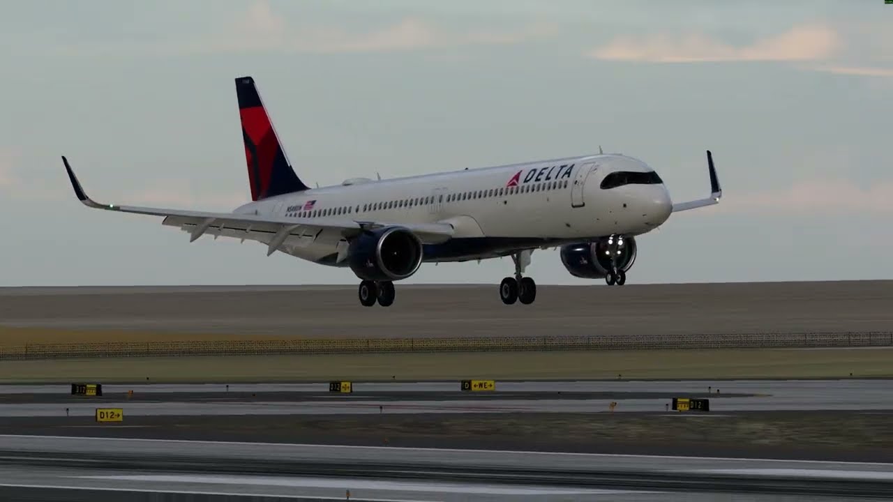 Delta A321neo landing in Denver