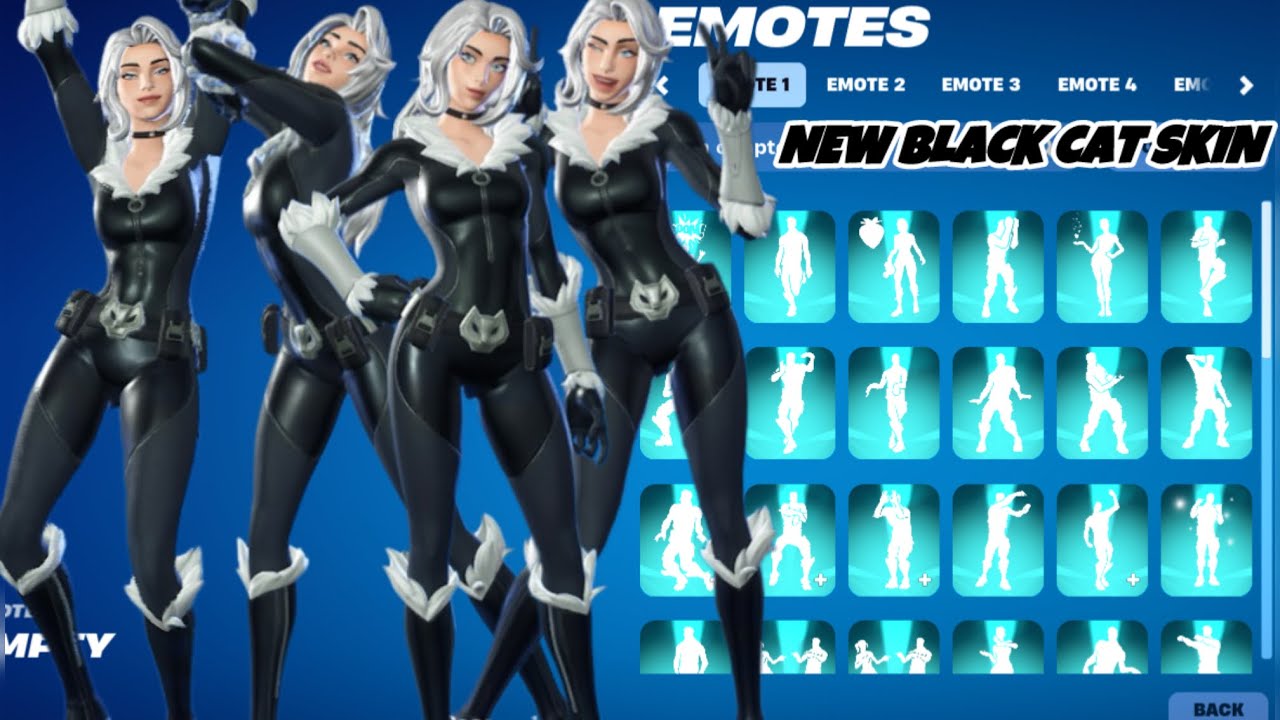 Новая витрина скинов BLACK CAT с танцами и эмоциями популярной серии Icon|Fortnite