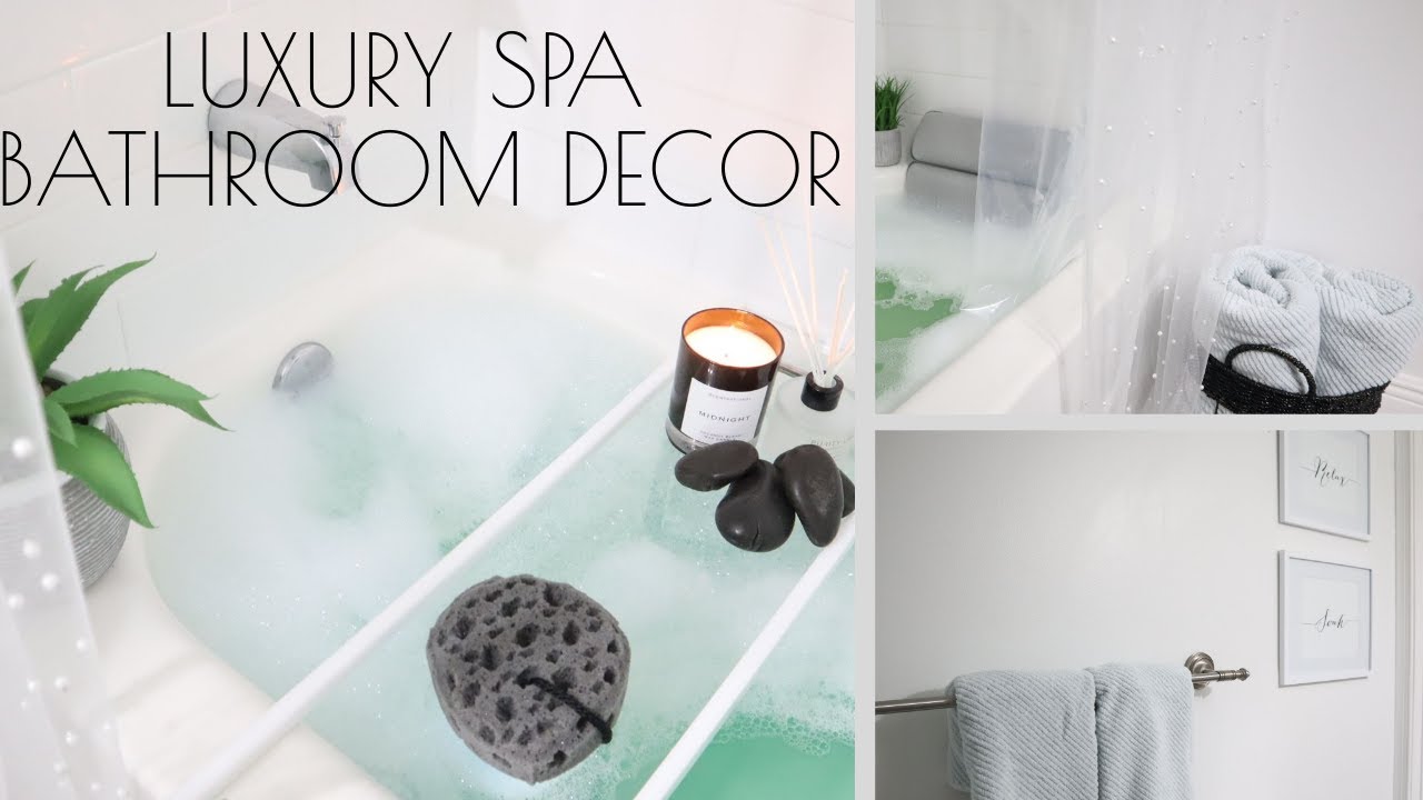 SPA BATHROOM MAKEOVER RENTER FRIENDLY| SPA BATHROOM DECORATING IDEAS for pampering and relaxation