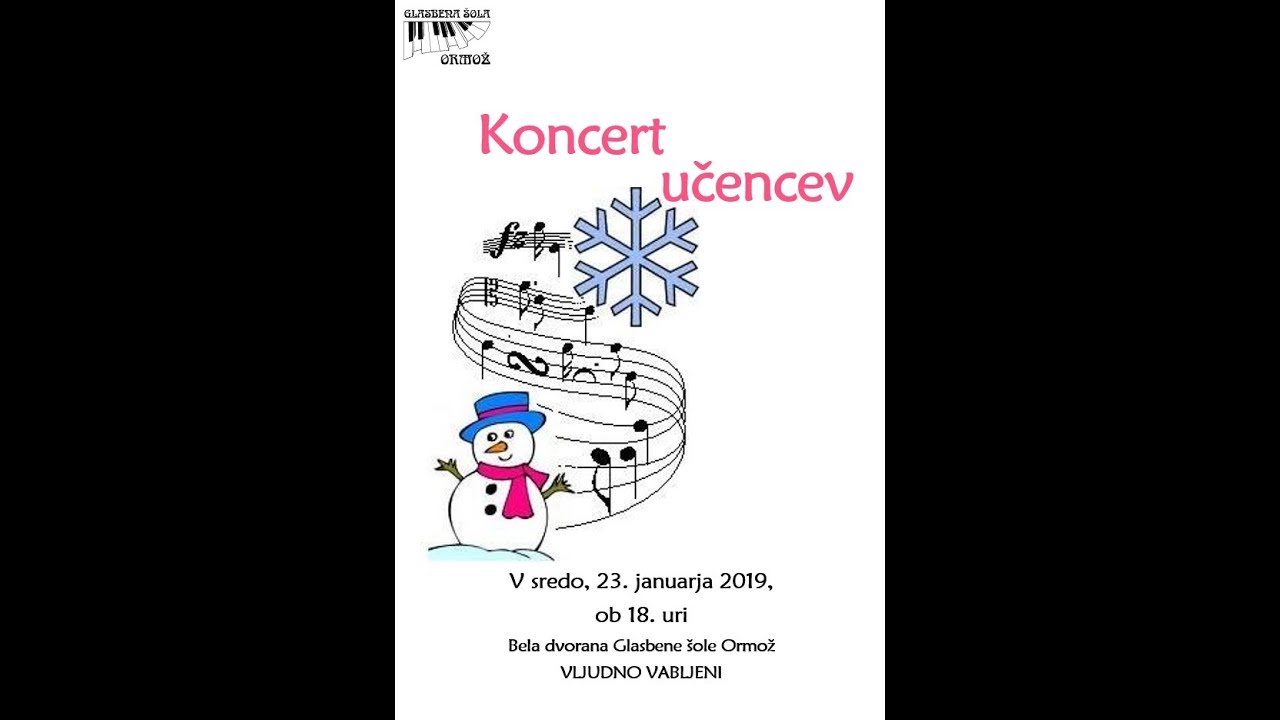 Koncert učencev Glasbene šole Ormož 23. 1. 2019