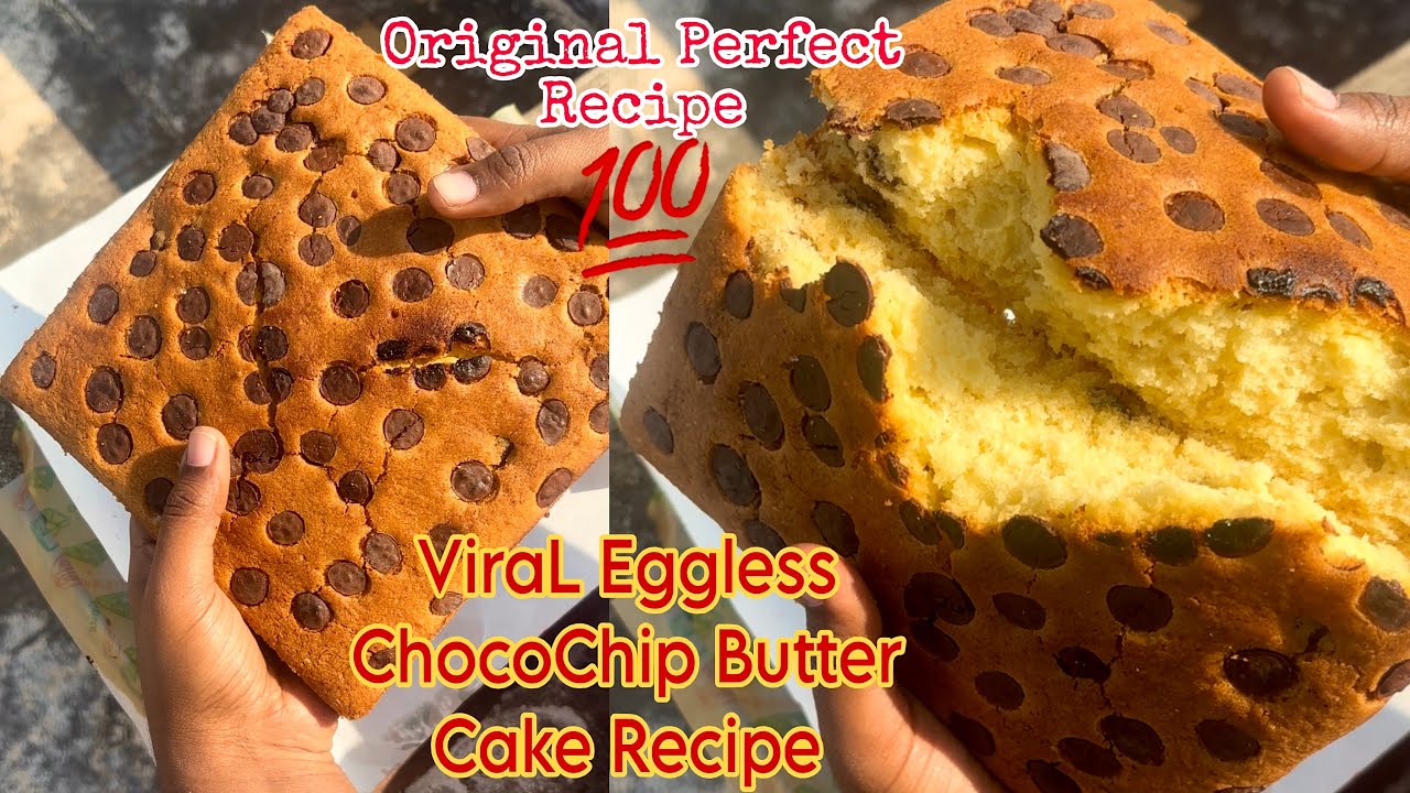 ViraL Eggless ChocoChip Butter Cake|Trending Butter Cake recipe #buttercakerecipe #egglesscake